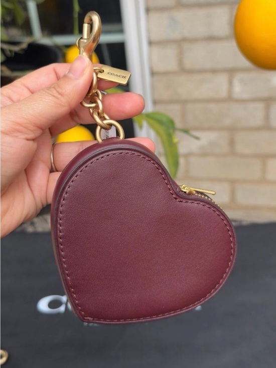 Coach Accessories - ♥️New Coach Heart Bag Charm in Merlot (Sold Out Online)